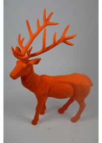 Weihnachtsfigur AM Design "Rentier stehend mit samtweichem Flock", orange, B:20cm H:76cm T:60cm, Kunststoff, Dekofiguren, Weihnachtsfigur, aus Kunststoff, H&ouml;he 76 cm, in verschiedenen Farben