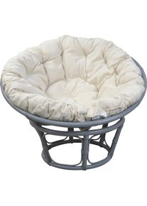 Relaxsessel Home Affaire, grau (grau, kissen creme), B:100cm H:60cm T:100cm, Sessel, Relaxsessel, Handgeflochten