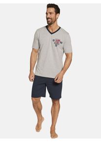 Shorty Jan Vanderstorm "Kurzer Schlafanzug EDIN", Herren, Gr. XL, grau (grau melange), Obermaterial: 88% Baumwolle CO. 12% Polyester COOLMAX PES(Coolmax)., Homewear-Sets Shorty