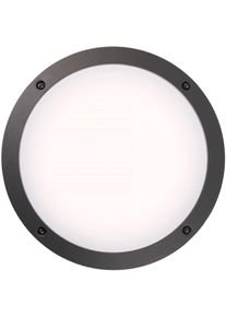 Au&szlig;en-Wandleuchte Paco Home "CARLOTTA", grau, H:9cm &Oslash;:30cm, Leuchten, Au&szlig;en-Wandleuchte, Aussen In- & Outdoor Garten Terasse Hauswand E27 Aluminium IP54