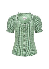 N&uuml;bler Dirndlbluse N&Uuml;BLER "Trachtenbluse Kurzarm Natascha", Damen, Gr. 52, gr&uuml;n, Obermaterial: 70% Baumwolle CO. 30% Polyester PES., Blusen Dirndlbluse