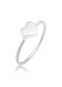 Silberring Elli "Ring Herz Liebe Valentinstag Zeitlos 925 Silber" Gr. 56, silber, Fingerringe, Damen, 56, Silber 925 (Sterlingsilber), Silberring