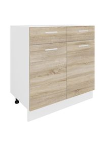 Unterschrank Vcm "K&uuml;chenschrank B 80 cm Unterschrank Schublade Esilo", braun (wei&szlig;, sonoma, eiche), B:60cm T:46cm, Obermaterial: 100% Holz Wood., Schr&auml;nke, Unterschrank