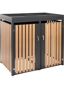 M&uuml;lltonnenbox WESTMANN "WMHHWTC-62", schwarz (anthrazit, braun), B:134cm H:125cm T:84cm, Stahl, Aufbewahrungsboxen, M&uuml;lltonnenbox, f&uuml;r 2x240 l, BxTxH: 134x84x125 cm