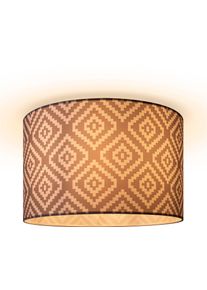 Paco Home Deckenleuchte "Hugo Stella", wei&szlig; (grau), &Oslash; 45,5cm H: 29,5cm, Leuchten, Stoff Lampenschirm Vintage Wohnzimmerlampe Rund Retro Design Textil, Deckenleuchte