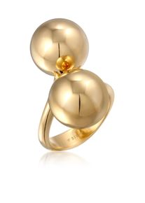 Silberring Elli Premium "Ring Kugel Chunky Design Offen 925 Sterling Silber" Gr. 54, gold, Fingerringe, Damen, 54, Silber 925 (Sterlingsilber), Silberring