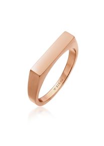 Siegelring Elli "Ring Siegelring Rechteck Pinky Ring 925 Silber" Gr. 52, rosa (rosegold), Fingerringe, Damen, 52, ohne Stein, Silber 925 (Sterlingsilber), 9mm, Siegelring