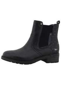 Winterstiefelette Mustang Shoes "Gelja", Damen, Gr. 36, blau (nachtblau), Lederimitat, Schuhe Winterstiefelette, Stiefelette, Winterboots mit Anziehlasche