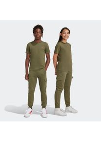 Sporthose adidas originals "FLEECE CARGO P", Damen, Gr. 158, N-Gr, gr&uuml;n (olive strata), Obermaterial: 70% Baumwolle, 30% Polyester, Hosen Sporthose