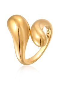 Silberring Elli Premium "Ring Wickelring 925 Sterling Silber" Gr. 52, gold, Fingerringe, Damen, 52, Silber 925 (Sterlingsilber), Silberring