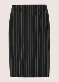 Madeleine Mode Bleistiftrock MADELEINE "Midirock Bleistiftrock mit Nadelstreifen", Damen, Gr. 42, schwarz (schwarz, wollwei&szlig;), Obermaterial: 95% Polyester PES. 5% Elasthan EL., Modern, R&ouml;cke Bleistiftrock, Feine Nadelstreifen