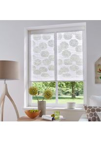 Plissee OTTO HOME "BELUM" Gr. 3, wei&szlig;, B:60cm H:130cm, Obermaterial: 70% Baumwolle, 30% Polyester, Plissees, Plissee, im Fixma&szlig;, Ausbrenner, Kreise, Blumen, Klemmtr&auml;ger