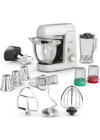 Tefal K&uuml;chenmaschine "QB525B Bake Partner", wei&szlig; (wei&szlig;, silber), B:37,2cm H:57,2cm T:39,6cm, K&uuml;chenmaschinen, langlebiges Metallgetriebe, planetarisches R&uuml;hrsystem, K&uuml;chenmaschine