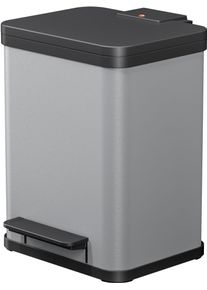 M&uuml;lleimer Hailo "&Ouml;ko uno Plus M", grau (aluminiumfarben, schwarz), B:32cm H:43cm T:33cm, Metall, M&uuml;lleimer, M&uuml;lleimer, 17 Liter, Stahlblech, Kunststoff Inneneimer, Made in Germany