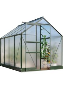 Gew&auml;chshaus Vitavia "Apollo 5000", gr&uuml;n (smaragdgr&uuml;n), B:195cm H:207,4cm T:261cm, Gew&auml;chsh&auml;user, Gew&auml;chshaus, Alu-Profile, Stahlfundamentrahmen, 4 mm Hohlkammerplatten