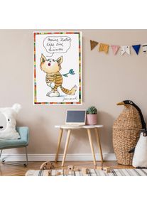 Leinwandbild LUCKYLINDE "Meine Katze l&auml;sst dich K&uuml;ssen", bunt (farbe bild(er): bunt), B:40cm H:60cm T:2cm, Canvas, Holzrahmen, Bilder, Leinwandbild, Exklusive JANOSCH Kindermotive