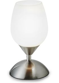 B.K.LICHT Tischleuchte, silber (silberfarben), 1, &Oslash; 10,8cm H: 19,5cm, Leuchten, Touchlampe, dimmbar, Nachttisch-Lampe, Schreibtischlampe, Wohnzimmer, Tischleuchte