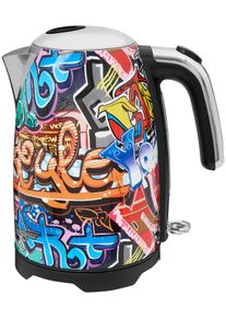 Gutfels Wasserkocher "WATER 3010 G", graffitti, style, B:21,5cm H:25,3cm T:15,5cm, Wasserkocher, 1,7 L, 2200 Watt, Graffitti-Style, Wasserkocher