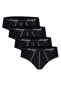 Slip Sloggi "Slip Start midi C4P box 4er Pack", Herren, Gr. XL, schwarz, Obermaterial: 96% Baumwolle CO. 4% Elasthan EL., Unterhosen Slip