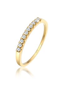 Diamantring Elli DIAMONDS "Ring Microsetting Diamant (0.15 ct.) 375 Gelbgold" Gr. 58, gold, Fingerringe, Damen, 58, Gelbgold 375, Diamantring