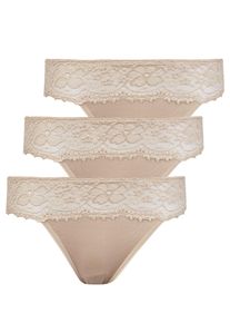 Jazz-Pants Slips Nina von C. "3er Pack Damen Jazzpant Millefleurs", Damen, Gr. 42, beige (latte macchiato), Obermaterial: 52% Viskose CV. 40% Modal CMD. 8% Elasthan EL., Unterhosen Jazz-Pants Slips