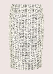 Madeleine Mode Bleistiftrock MADELEINE "Boucl&eacute;rock Bleistiftrock in Tweed-Optik", Damen, Gr. 40, schwarz (perlwei&szlig;, schwarz, melange), Obermaterial: 69% Polyester PES. 30% Baumwolle CO. 1% Elasthan EL., Modern, figurbetont, R&ouml;cke Bleistiftrock, Tweed-Boucle-Qualit&auml;t