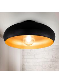 B.K.LICHT Deckenleuchte, gold (schwarz, goldfarben), 1, &Oslash; 39,5cm H: 17,5cm, Leuchten, LED Deckenlampe Retro schwarz-gold Wohnzimmer Flur Schlafzimmer E27, Deckenleuchte