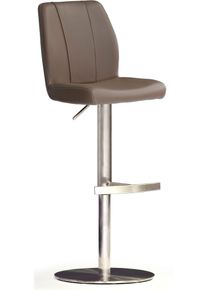 Bistrostuhl MCA furniture "BARBECOOL Barhocker Bistrostuhl Tresenhocker", braun (braun, edelstahl geb&uuml;rstet, cappuccino), B:42cm H:89cm T:52cm, Kunstleder, St&uuml;hle, Bistrostuhl, mit R&uuml;ckenlehne,Bodenplatte rund, 360 drehbar, Sitzh&ouml;he von 56-81 cm