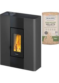 Pelletofen FreePoint "Roxy", grau (schwarz), Kamin&ouml;fen, Pelletofen