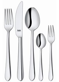 Besteck-Set Silit "Midi", silber (edelstahlfarben), 30 Stk., Edelstahl 18/10, Essbesteck-Sets, Besteck-Set, Solide Monobloc Tafelmesser, poliert