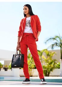 Hosenanzug Heine, Damen, Gr. 42, Normalgr&ouml;&szlig;en, rot, 96% Polyamid, 4% Elasthan, Anz&uuml;ge Hosenanzug