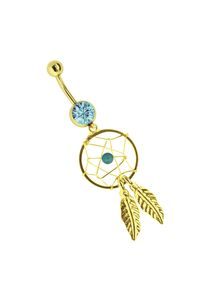 Adelia&acute;s Bauchnabelpiercing ADELIA&acute;S "Piercing Bauchnabelpiercing", blau (hellblau), Piercings, Damen, Chirurgiestahl, Bauchnabelpiercing