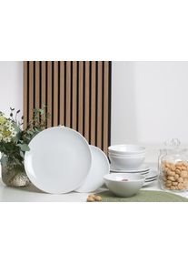 Teller-Set Creatable "Bistrot Weiss, Teller Set 12-tlg.", wei&szlig;, 12, Porzellan, Geschirr-Sets, Teller-Set, Klassisch, Zeitlos