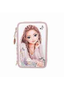 Buntstift Depesche "3-Fach Federtasche SUMMER FEELING inkl. Stifte TOPModel 7,5 x 13 x 20 cm violett", Kinder, lila (violett), Kunststoff, Stifte Buntstift