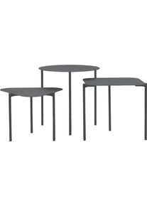 Beistelltisch SPINDER DESIGN "Doremi", grau (grau, grau, grau), B/H/T: 46,5cm x 44cm, Tische, Beistelltisch, Metall, 3er-Set
