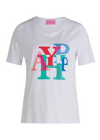 T-Shirt Betty Barclay "Basic Shirt mit Aufdruck", Damen, Gr. 42, wei&szlig; (patch wei&szlig;, varicolorot), Obermaterial: 95% Baumwolle CO. 5% Elasthan EL., Shirts T-Shirt