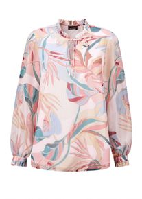 Schlupfbluse GOLDNER "Luftige Bluse mit R&uuml;schen-Details", Damen, Gr. 42, bunt (bunt, gemustert), Obermaterial: 100% Polyester PES., weit Gummibund, Blusen Schlupfbluse, R&uuml;schen-Details