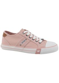 Sneaker Mustang Shoes "Winona", Damen, Gr. 42, ros&eacute;, Baumwolle, Schuhe Sneaker, Freizeitschuh, Halbschuh, Schn&uuml;rschuh mit seitlichem Logoschriftzug