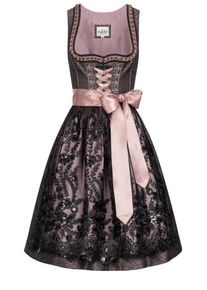 N&uuml;bler Dirndl N&Uuml;BLER "Dirndl midi Selina", Damen, Gr. 44, EURO, schwarz, Obermaterial: 100% Polyester PES., Kleider Dirndl