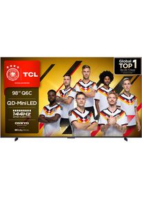 TCL Mini-LED-Fernseher "98Q6CX7", Energieeffizienz: E, schwarz, 98, Fernseher, 4K Multi-HDR Dolby Vision, 144Hz, ONKYO Dolby Atmos, Apple Airplay 2, Mini-LED-Fernseher