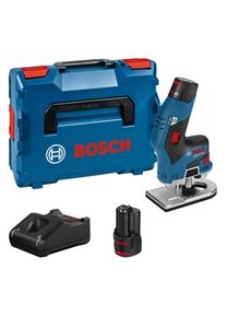 Akku-Fr&auml;se Bosch Professional "&raquo;GKF 12V-8&laquo;", transparent (wei&szlig;, neutral), Fr&auml;smaschinen, Akku-Fr&auml;se, Inkl. 2x Akku 3,0Ah und Schnellladeger&auml;t GAL 12V-40, in L-BOXX