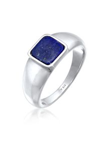 Siegelring Kuzzoi "Ring Herren Siegelring Sodalith Quadrat Basic 925 Silber" Gr. 60, silber, Fingerringe, Herren, 60, ohne Stein, Silber 925 (Sterlingsilber), 10mm, Siegelring