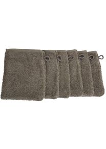 Waschhandschuh Ross "Smaragd", grau (flanell), B:17cm L:21cm, Baumwolle, Waschlappen, Waschhandschuh, 100% Baumwolle