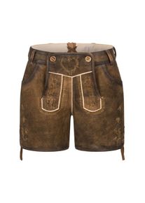 N&uuml;bler Trachtenlederhose N&Uuml;BLER "Lederhose Hotpant Tamara", Damen, Gr. 40, EURO, braun, Obermaterial: 100% Lammleder LEL., Hosen Trachtenlederhose