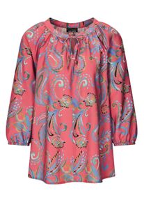 Schlupfbluse GOLDNER "Viskosebluse mit Paisley-Muster", Damen, Gr. 50, koralle, gemustert, Obermaterial: 90% Viskose CV. 10% Polyamid PA., figurumspielend, Blusen Schlupfbluse, B&auml;ndchen am Ausschnitt