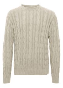 !Solid Strickfleece-Pullover SOLID "Strickpullover SDGibril", Herren, Gr. M, beige (oatmeal), Obermaterial: 100% Baumwolle CO., Pullover Strickfleece-Pullover
