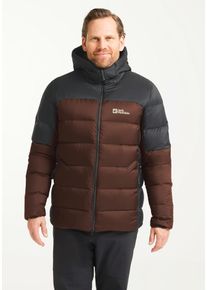 Daunenjacke Jack Wolfskin "NEBELHORN DOWN HOODY M RDS", Herren, Gr. XL (54/56), hotchoc, Obermaterial: 100% Polyamid. F&uuml;llung: 90% Entendaune, 10% sonstige Fasern, Jacken Daunenjacke