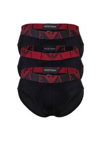Slip Emporio Armani "Slip Bold Monogram 3er Pack", Herren, Gr. M, schwarz, Obermaterial: 95% Baumwolle CO. 5% Elasthan EL., Unterhosen Slip