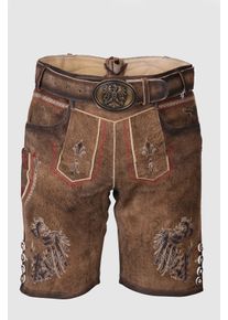 Kr&uuml;ger Lederhose KR&Uuml;GER "Lederhose Mei Hoamat mit G&uuml;rtel", Damen, Gr. 48, N-Gr, braun, Obermaterial: 100% Ziegenleder goatskin., Hosen Lederhose