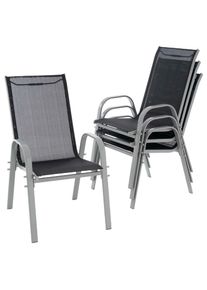 Gartenstuhl Vcm "4er Stapelstuhl Gartenstuhl Outdoor Stuhl Garten", schwarz, B:55cm, Obermaterial: 100% Metall MT., St&uuml;hle, Gartenstuhl, Topseller